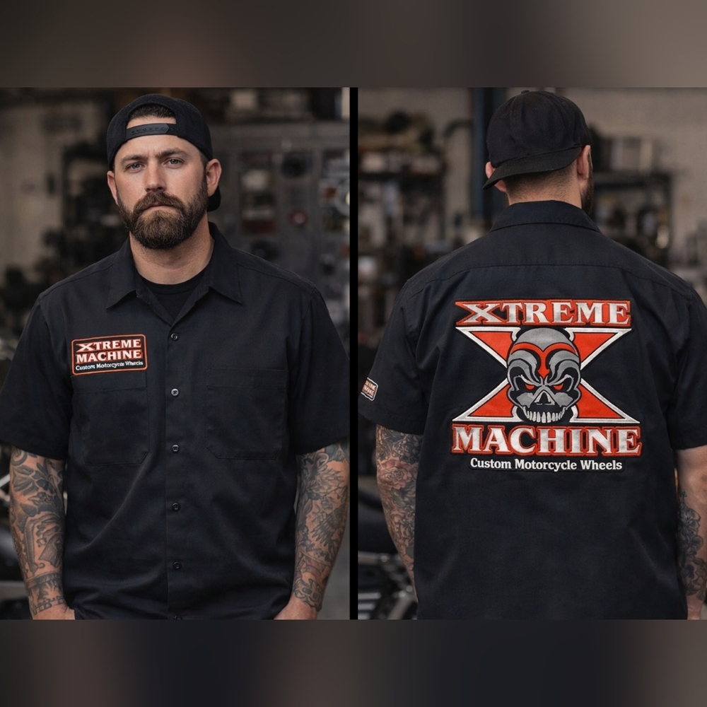 Throttle Threads Extreme Machine Skull Button Down Shirt Men's 2XL Bikercore